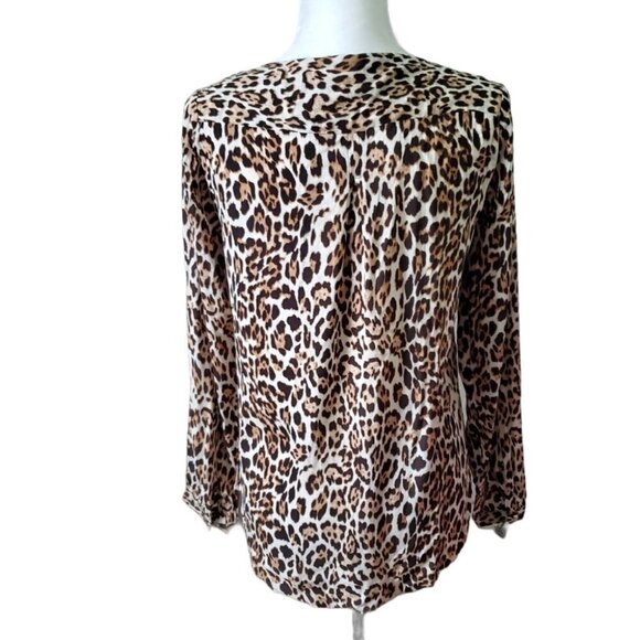 Zara Animal Print V neck Blouse with Gold details - Picture 3 of 7